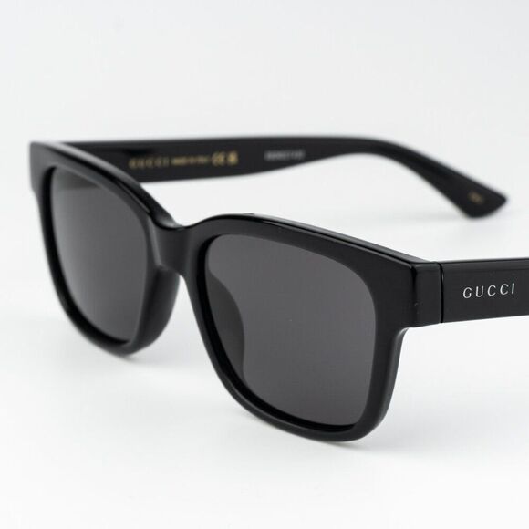 NEW Gucci GG1716S 001 Black Grey Square Unisex Sunglasses main image 5